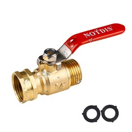 Brass Garden Hose Shut Off Valve with Full-Flow Design - Heavy Duty 3/4" GHT Connector, 304 Stainless Steel Handle (Corrosion-Resistant)