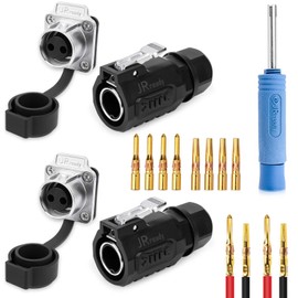 JRready JRSSWCONN23B01 IP68 Industrial Waterproof Connector, 2 Pin, CP-20 Circular Connector, Suitable for Industrial Automation Devices, Electronic Devices