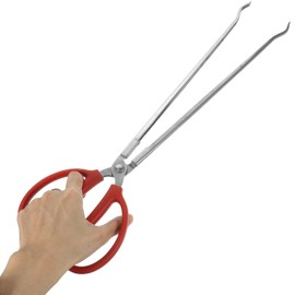 BESTonZON Extra Long Scissor Tongs 20-Inch Stainless Steel Barbecue Grilling Tongs Nonslip Cleaning Tool Big Opening Eel Clamp Convenient Rubbish Tong