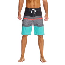 Nonwe - Pantalones cortos deportivos de secado rápido para hombre con forro, Gris (Gray Striped), 42