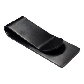 Silver Stainless Steel Slim Money Clip #3 - Black