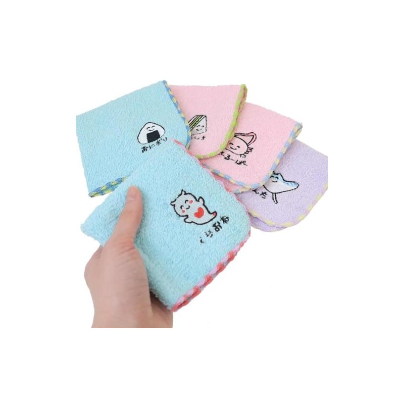 Oekaki-san (Mini Towel) One Point Embroidery Handkerchief Towel / Rice