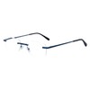 EYE ZOOM 3 Pack Classic Rectangluar Metal Frame Rimless Reading