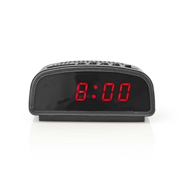 Ex-Pro Retro Digital Bedside Alarm Clock with Snooze Function and 24 Hour LED Display, Mains Powered