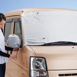 くらしのヒント 軽自動車用 フロントカバー 日よけ 黄砂 鳥のフン 落ち葉よけ サイドミラーカバー 軽自動車用