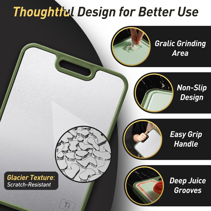 2 Packs Titanium Cutting Boards for Kitchen Chopping Board Butcher