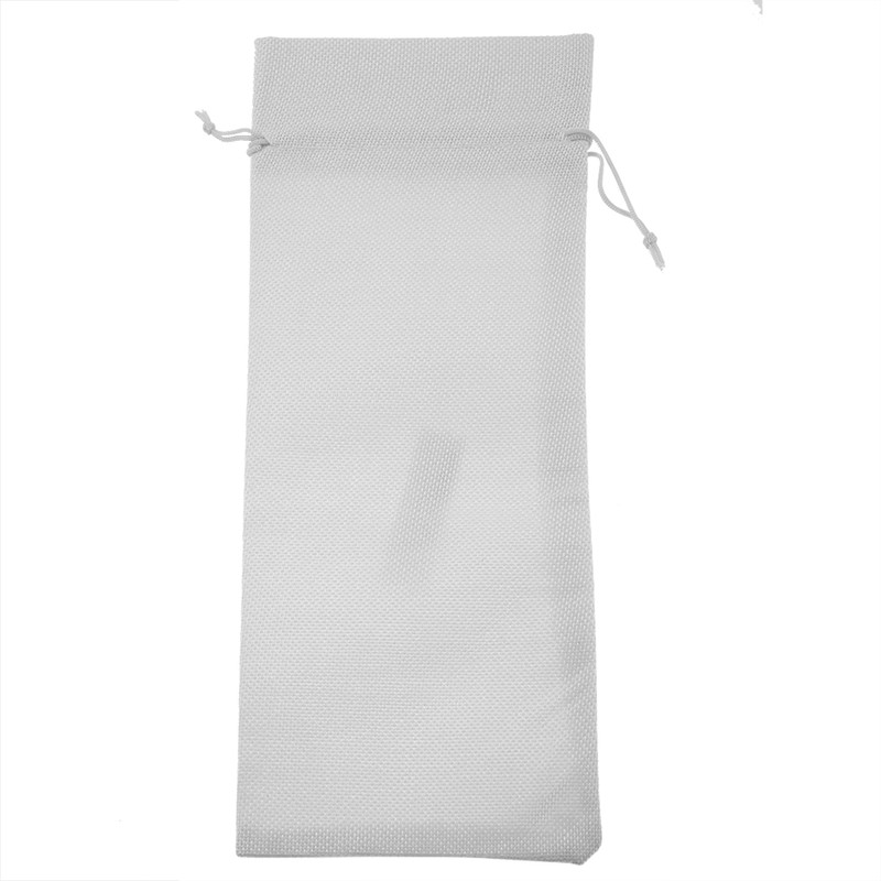 12pcs Simple Linen Fabric Wine Bag with Drawstring Champagne Decorative