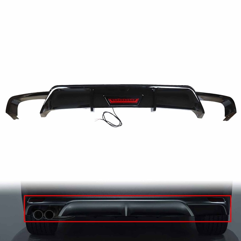 Rear Bumper Lip Spoiler Lower Diffuser with Light Plastic TRD