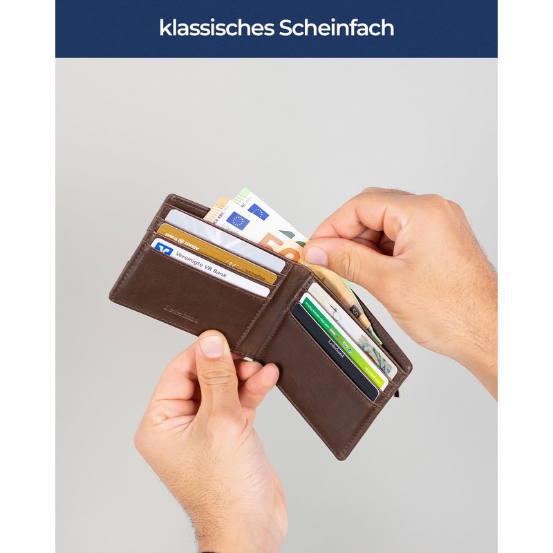 Lederhand Anao Wallet, dark brown, Classic