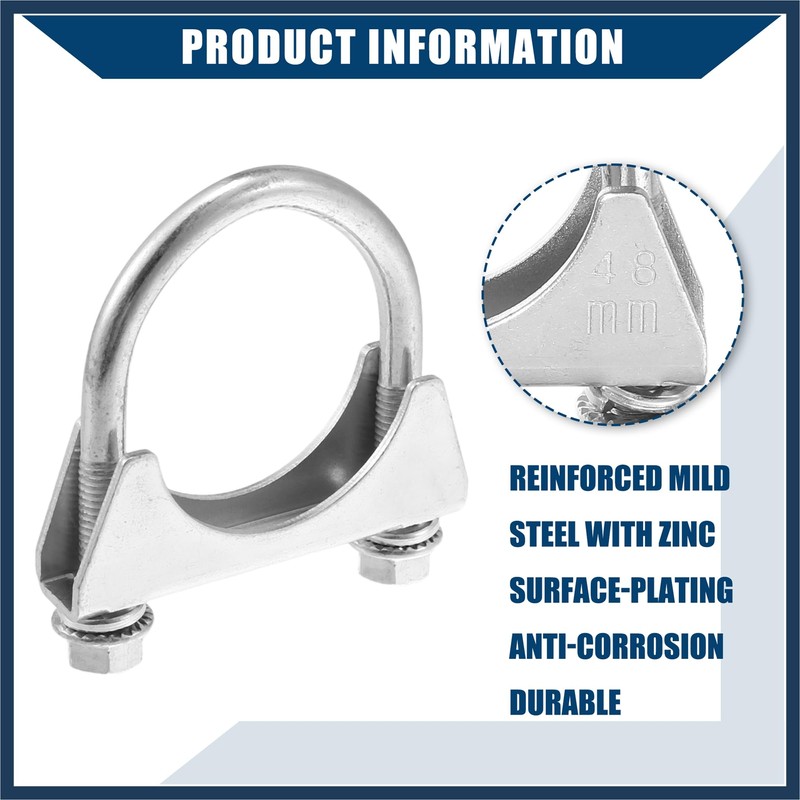 INFINAUTO Round U Bolt Muffler Exhaust Clamps for Car /