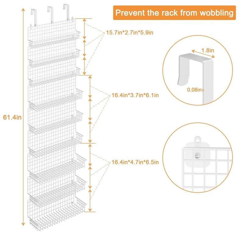 JKsmart 9-Tier Spice Rack Organizer with Door Hook, Wall Mount,
