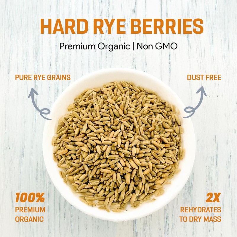 Rye Berries for Mushroom Spawn - Organic, Triple Washed Rye