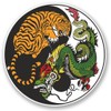 2 x 10cm/100mm Yin Yang Tiger Dragon Window Cling Sticker