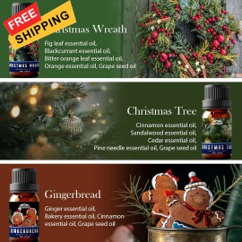 BlissfulBlend Winter Essential Oils Gifts Set 6 Pack Oil of for