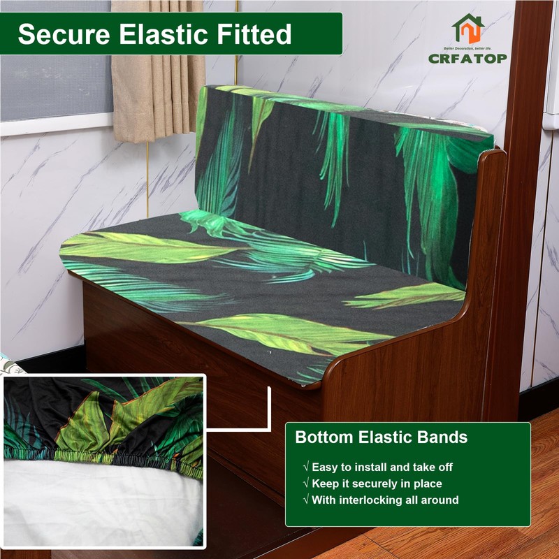 CRFATOP Sets of 2 Floral RV Dinette Cushion Slipcover Printed