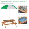 Outsunny Kids Picnic Table with Umbrella and Storage Inside, Sand