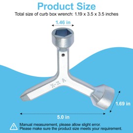 VYH MKF2 Meter Curb Box Key triangle curb box wrench for opening the meter pit cover, meter box cover, and curb box. (1Pack)