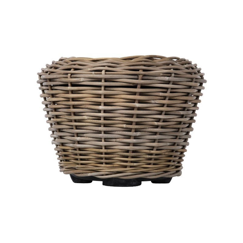 Rattan Kobo Indoor Outdoor Planter Basket with Plastic Pot Medium