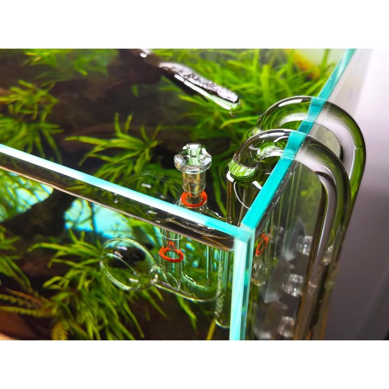 JARDLI Glass Lily Pipe Spin Outflow with Surface Skimmer for