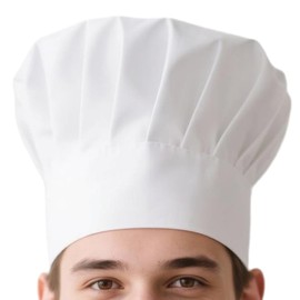 HoveBeaty Chef Hat Unisex Adult Mushroon Design Adjustable Kitchen Uniform Cap for Baking Party Cooking Restaurant (White)