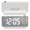 Projection Alarm Clock USB Rechargeable White Light Snooze Function Adjustable