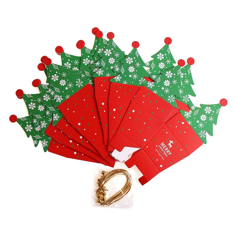 DERAYEE 3D Mini Christmas Treat Gift Boxes, 10 Pcs Party