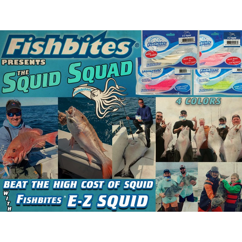 Fishbites® E-Z Squid - Longer Lasting (Pink)
