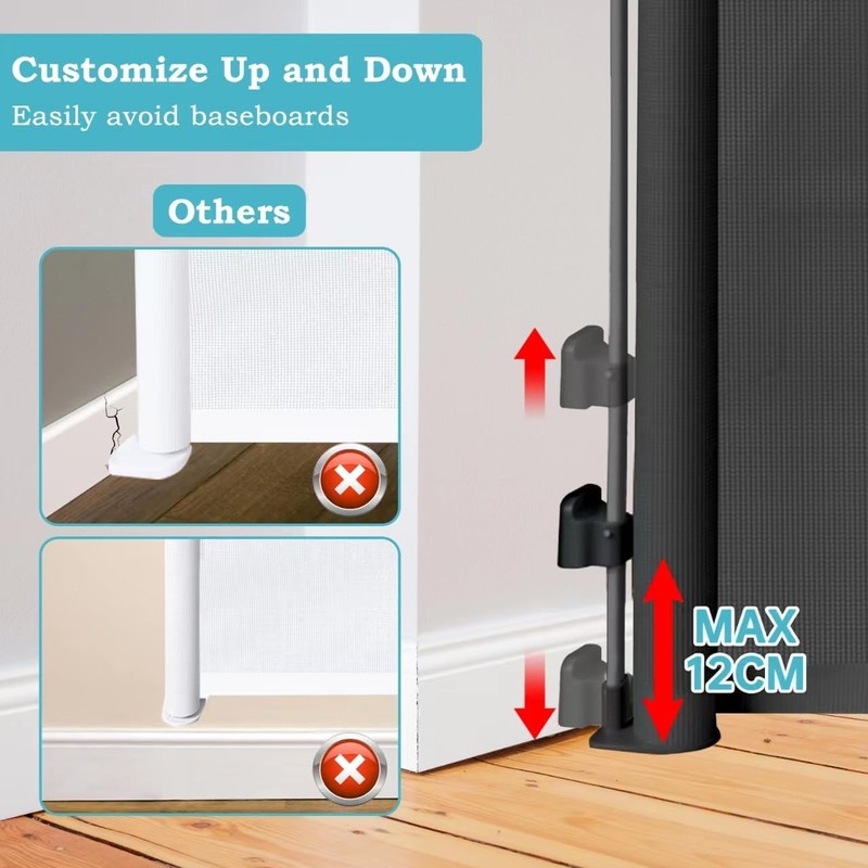 Baby Gate Retractable Gates for Stairs, Mesh Dog Gate for