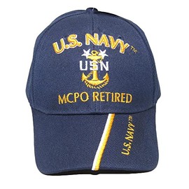 Blue US Navy MCPO Master Chief Petty Officer Retired Hat Ball Cap Veteran
