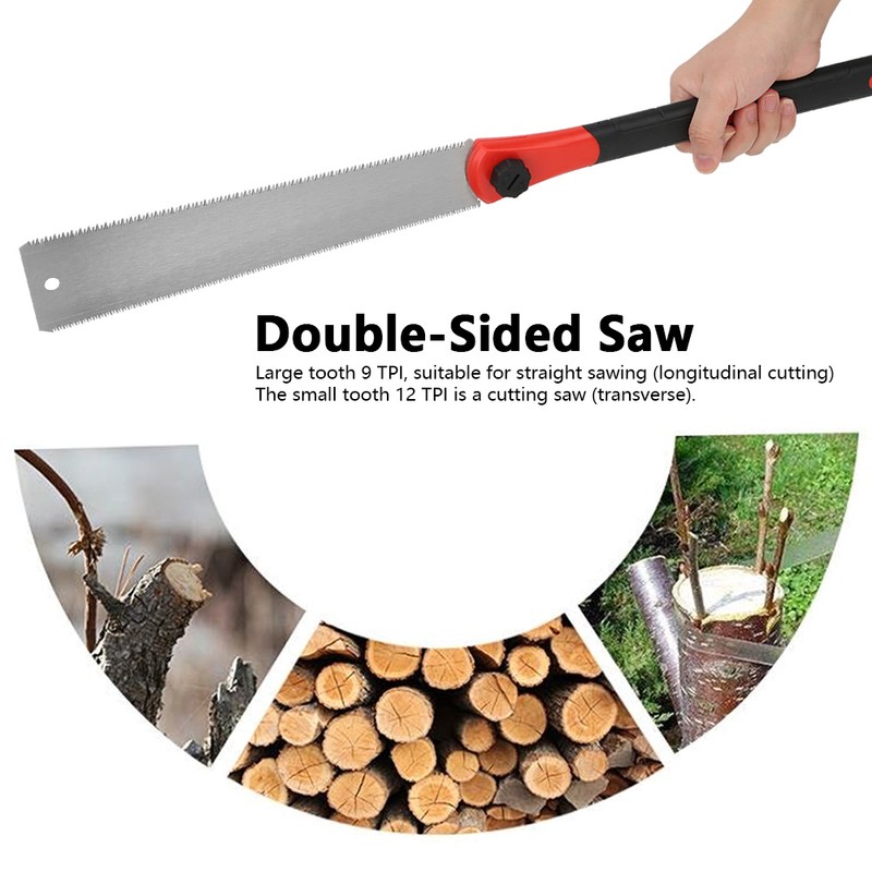 DoubleSided Saw TPR Handle Double Edge Handsaw for Woodworking Cutting