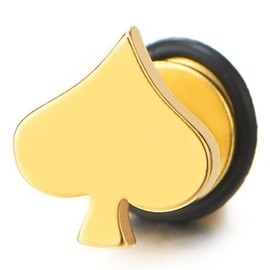 Men's Women's Spade Stud Earrings Stainless Steel Stud Earrings Screw Back Unique 1 Pair, stainless steel, No Gemstone