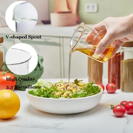 High Borosilicate Glass Measuring Cup Set-V-Shaped Spout，Includes 250ml(8OZ), 500ml(16OZ), and 1000ml(32OZ) Glass Measuring Beaker, Easy to Read
