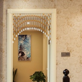 JZUU Crystal Beaded Curtains for doorways, Arched Beaded Curtains for Windows, Hanging Door Beads Curtains Room Divider for Home Decor Doorway Window Living Room Bedroom, Easy to Install