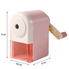 ZMREN Manual Pencil Sharpener, Manual Sharpener, Children's Pencil Sharpener, Hand Crank Sharpener (6.9-8 mm) - Pink