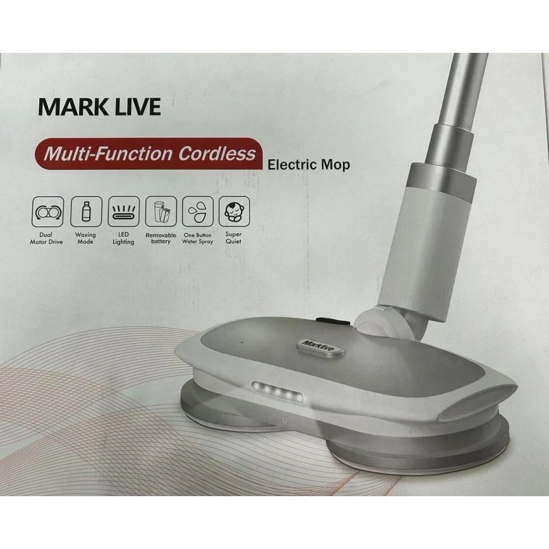 MARK LIVE Electric Mop, Cordless Floor Cleaner, LED Headlight and