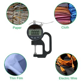 Digital Thickness Gauge 1 inch/0-25.4mm, 0.0005 inch/0.01mm, JYEASTZ Thickness Meter Inch/Metric, Suitable for Paper/Wire/Leather/Film Thickness Gauge (1"/0.0005")
