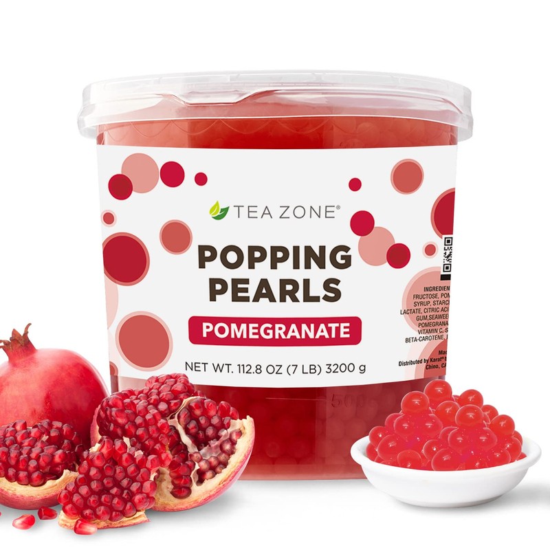 Tea Zone [7 Pounds] Pomegranate Popping Pearls for Boba Tea