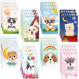 WorldBazaar Mini Dog Notebooks for Kids 24PCS Puppy Small Spiral Notepads for Kids School Classroom Party Favors Holiday Stocking Stuffers
