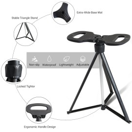 Alevmoom Cane with Seat 2-In-1 Portable Walking Stick with Seat for Men & Women Folding L