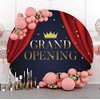 Yeele 6.5x6.5ft Grand Opening Round Backdrop Red Curtain Gold Crown