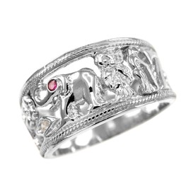 Fine 925 Sterling Silver Open Design CZ-Studded Good Luck Charm Ring (Size 10)