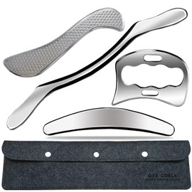 GYX COELE 4 in 1 Stainless Steel Muscle Scraper Tool,Scraping Tool Physical Therapy Soft Tissue Massage Tool, IASTM Gua Sha Instrument