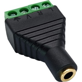 Comforty Screw Terminals Gold-Plated 4 Pieces 3.5 mm Adapter Terminal Block 4-Pin for Audio and Speaker