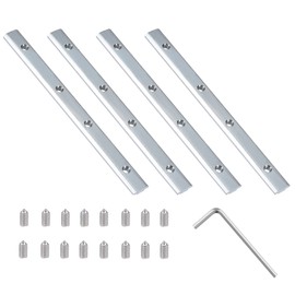 alwaiiz 4040-4 Piece Track Connector, Profile Connector, Aluminium Profile Connector for T-Nut Series 4040, Rod Profile, Strut Profile, Groove 8 mm, Aluminium Extruded Profile