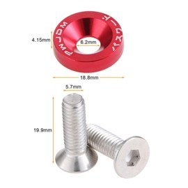 Mtsooning Universal M6 x 20 JDM Car Screws Aluminium Bumper Washer Washer Pack of 10