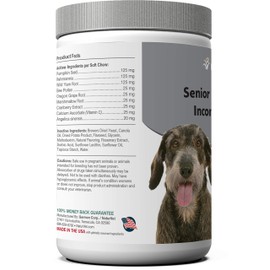 NaturVet Senior Advanced Incontinence Dog Supplement – Helps Support Dog’s Bladder Control, Normal Urination – Includes Synergistic Blend of Botanicals – 120 Ct. Soft Chews