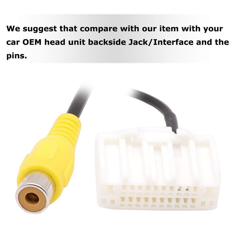 EWAY Backup Camera to Factory Radio RCA Adapter for Select