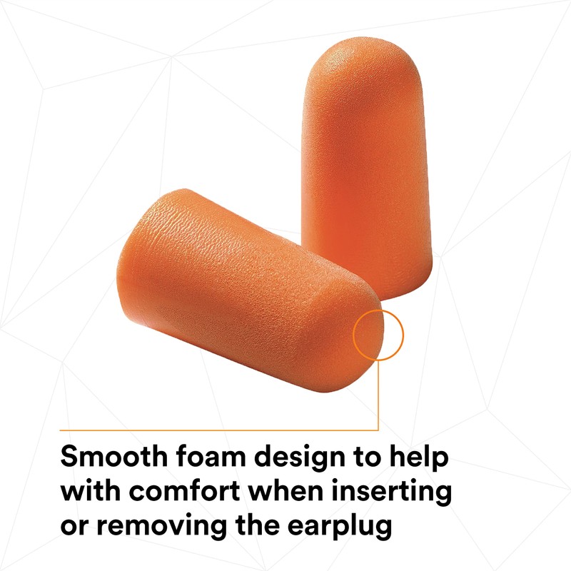 3M Foam Earplugs 1100, Uncorded, 1000 Pair/Case, Noise Reduction Rating