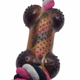 Rope Dog Pull & Tug Toy – Durable Knotted Rope with PVC Bone and Plastic Connectors – 41cm Long – for Chewing, Tugging & Interactive Play