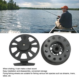 SUNGOOYUE 7/8 Fly Fishing Reel, 1+1BB Precise Machining Plastic Fly Reel for Streams Rivers Lakes - Black